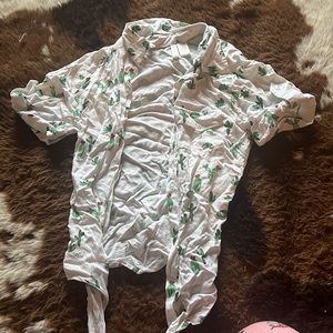 Cute cactus crop tie top